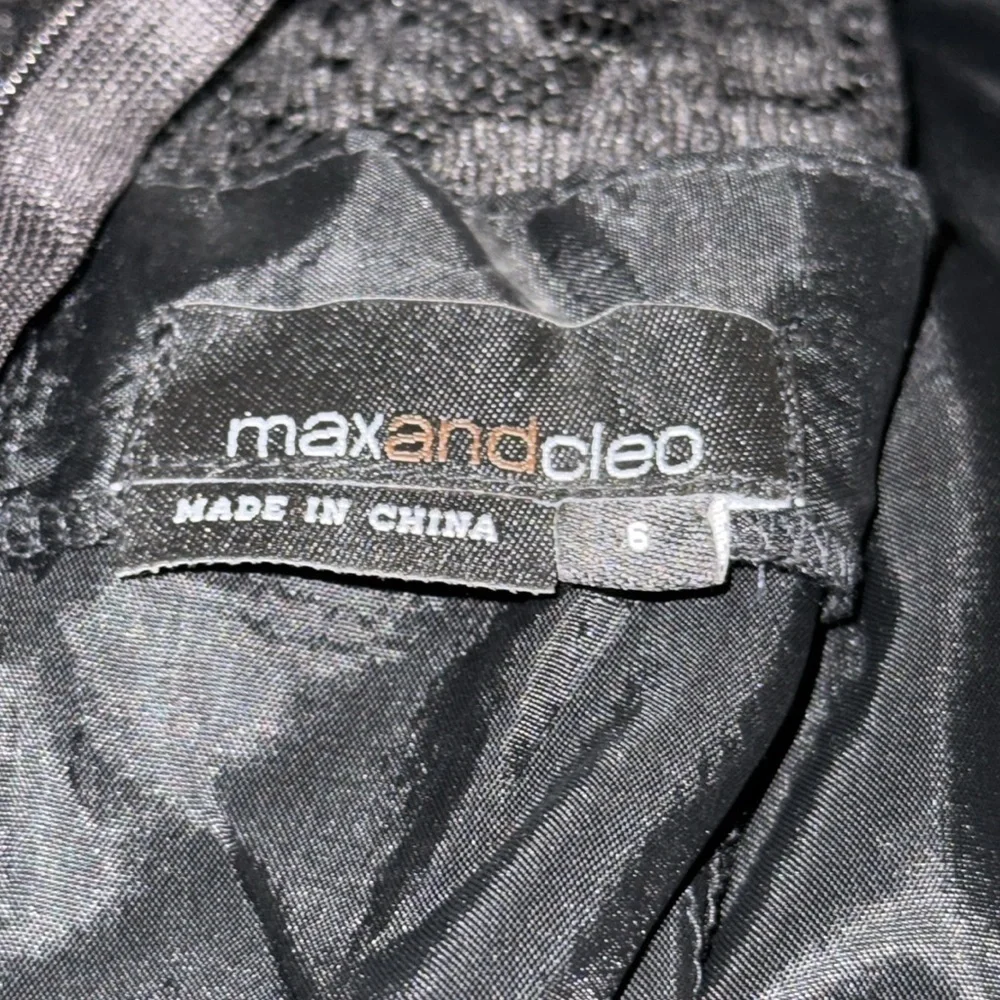 Size 6 Max and Cleo Lace black dress with ruffle detail. Fitted mini dress - Picture 9 of 12